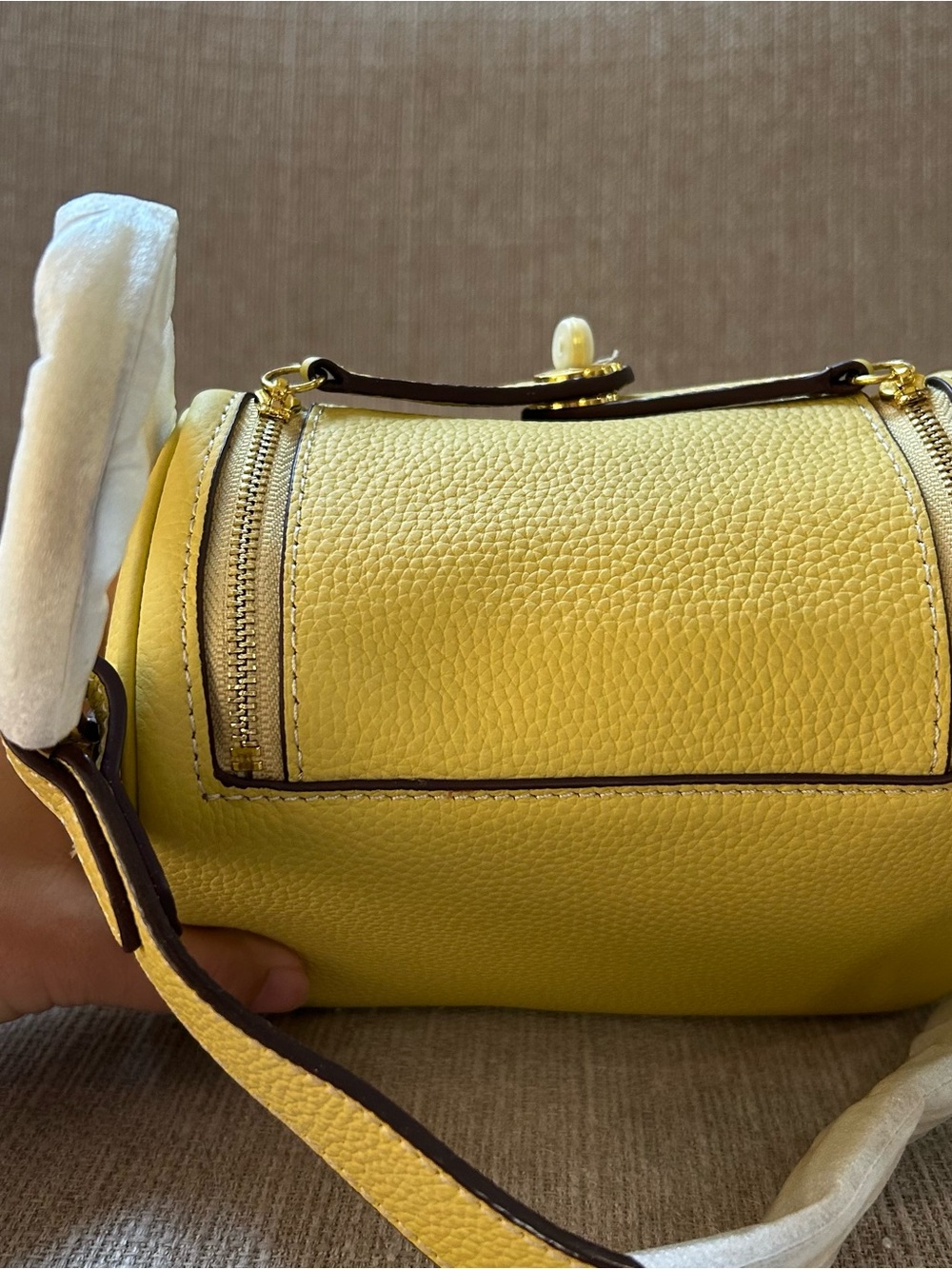 18cm Chicken Yellow Leather Pillow Bag - Picture 5 of 9